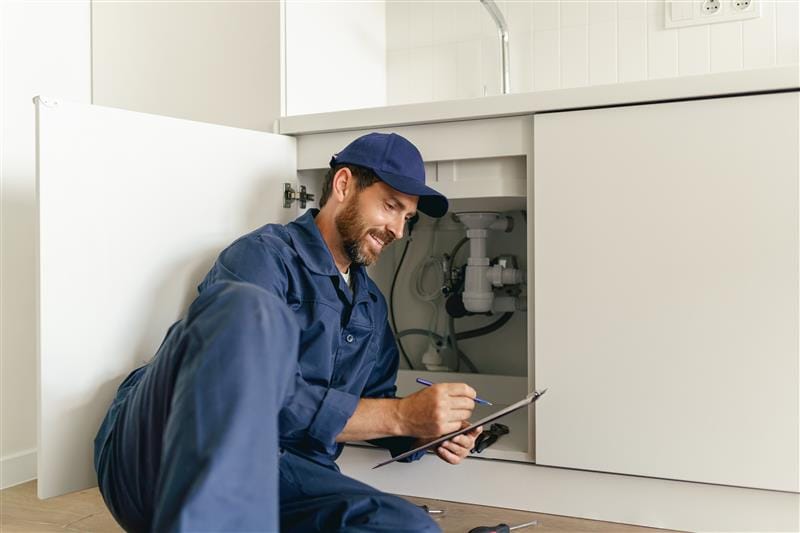 Residential plumber providing service in a San Carlos home